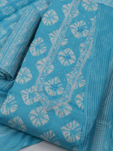 Printed Cotton Blend Unstitched Suit With Dupatta